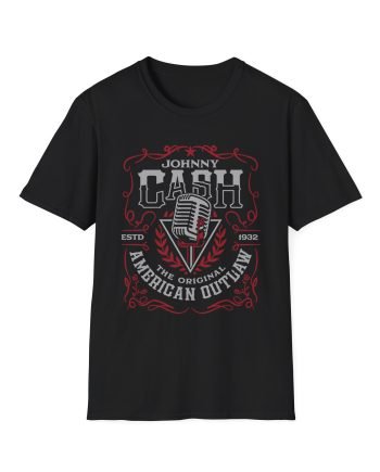 Johnny Cash American Outlaw Microphone unisex softstyle t-shirt