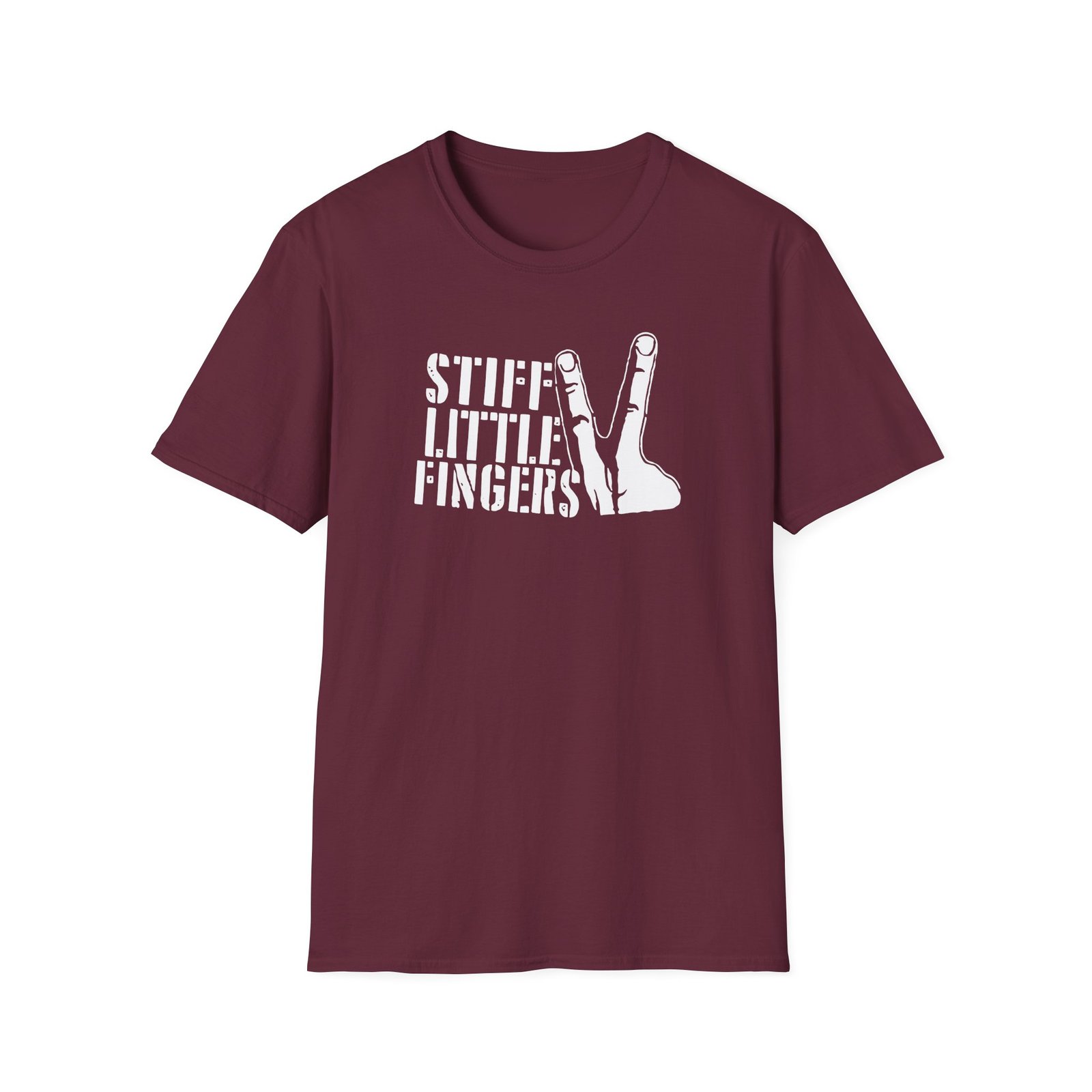 Stiff Little Fingers Stencil Fingers Unisex Softstyle T-Shirt