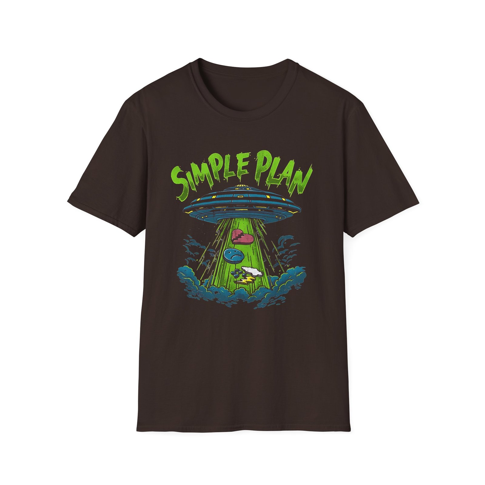 Simple Plan Alien Ufo Unisex Softstyle T-Shirt
