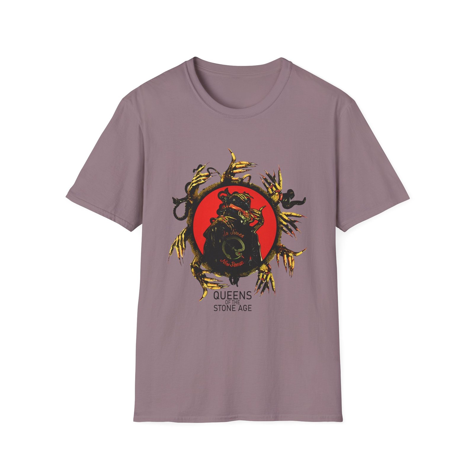 Queens of the Stone Age in Times New Roman Unisex Softstyle T-Shirt