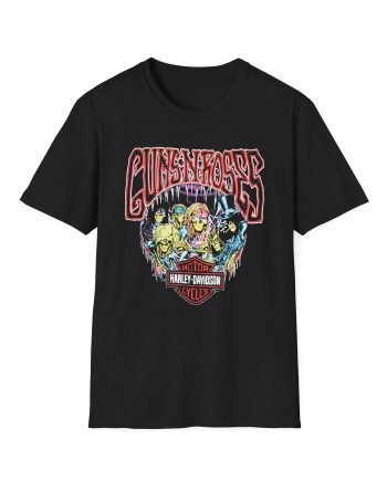 Guns N Roses Harley Davidson Skeleton Unisex Softstyle T-Shirt