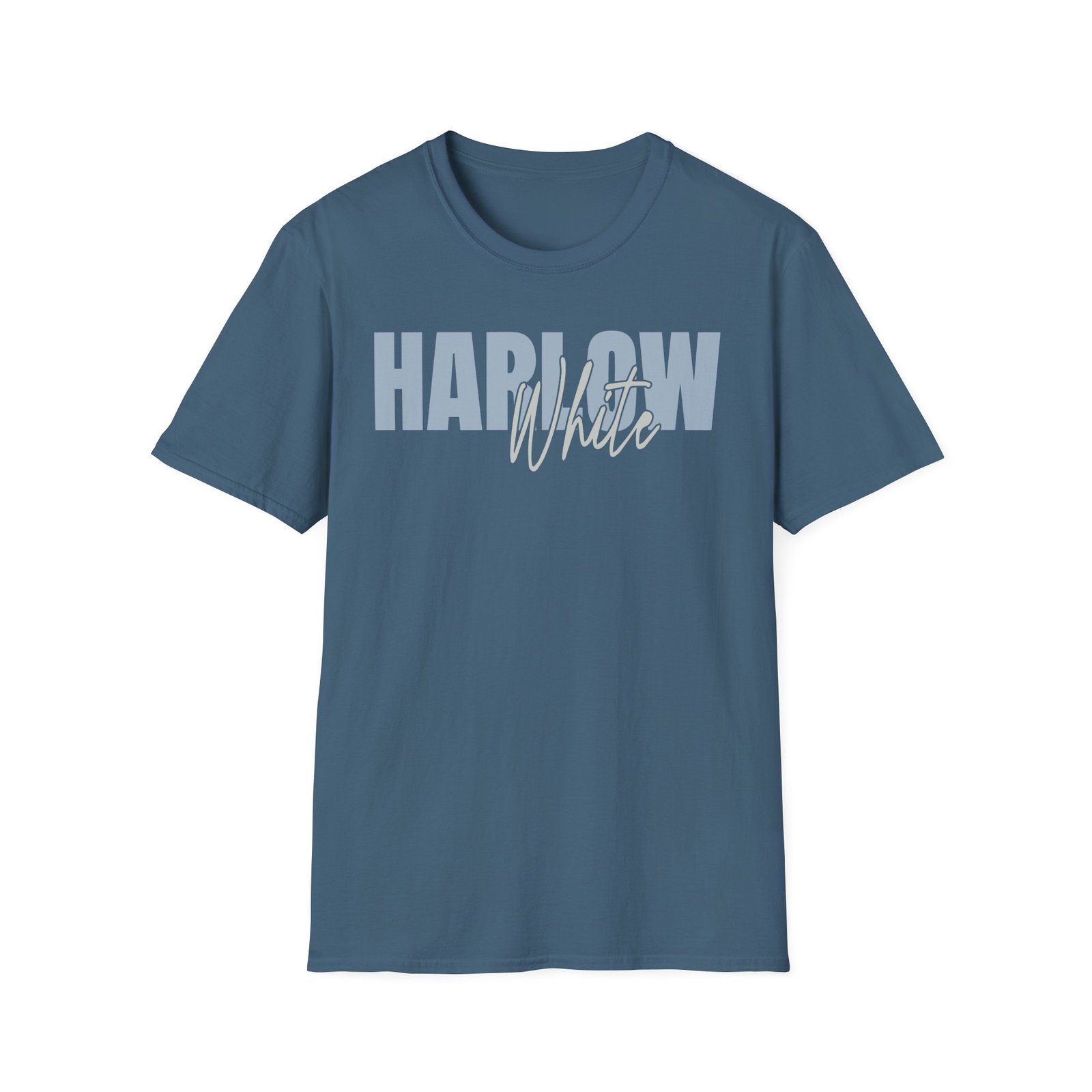 Harlow and Popcorn White Unisex Softstyle T-Shirt