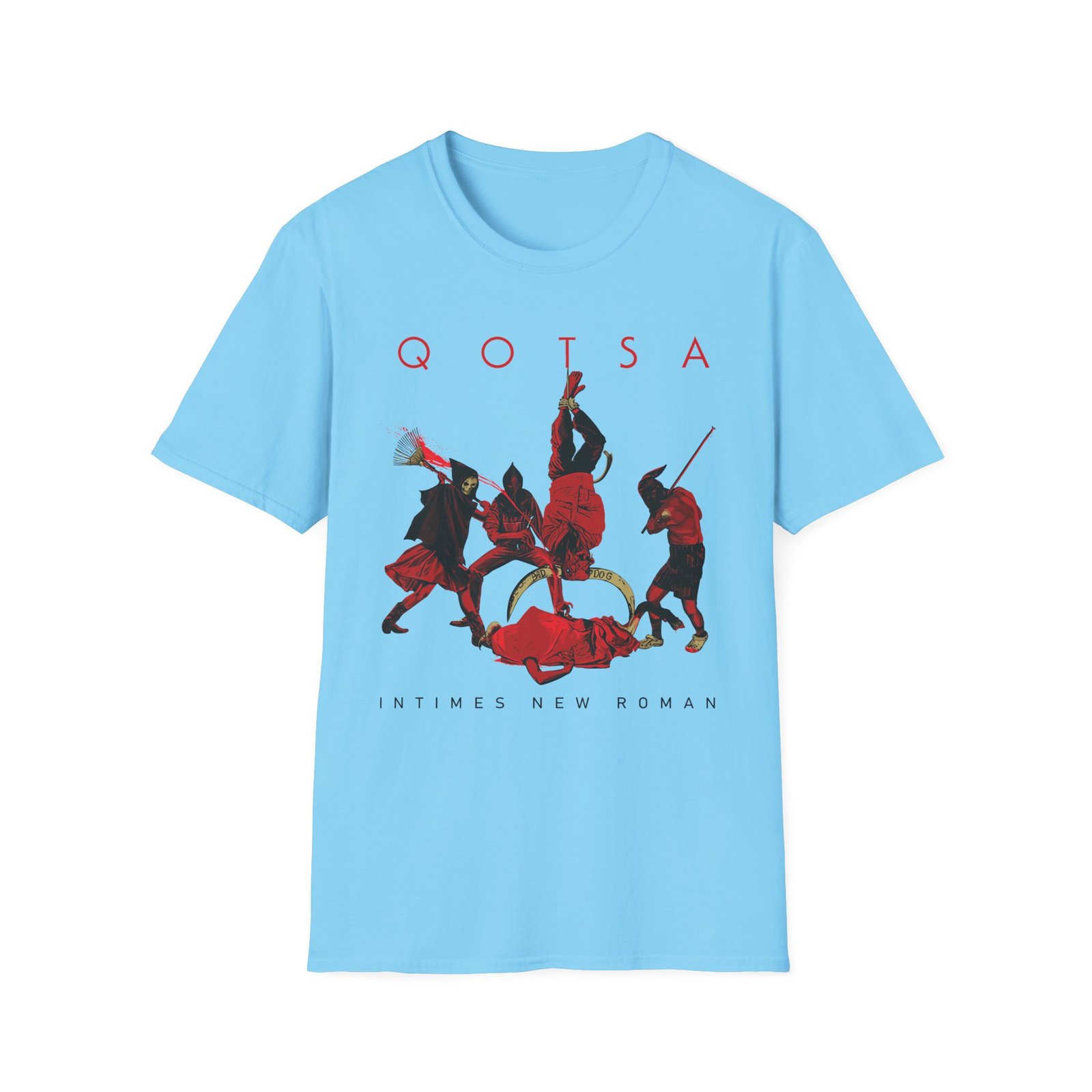 Queens of the Stone Age in Times New Roman Sand Unisex Softstyle T-Shirt