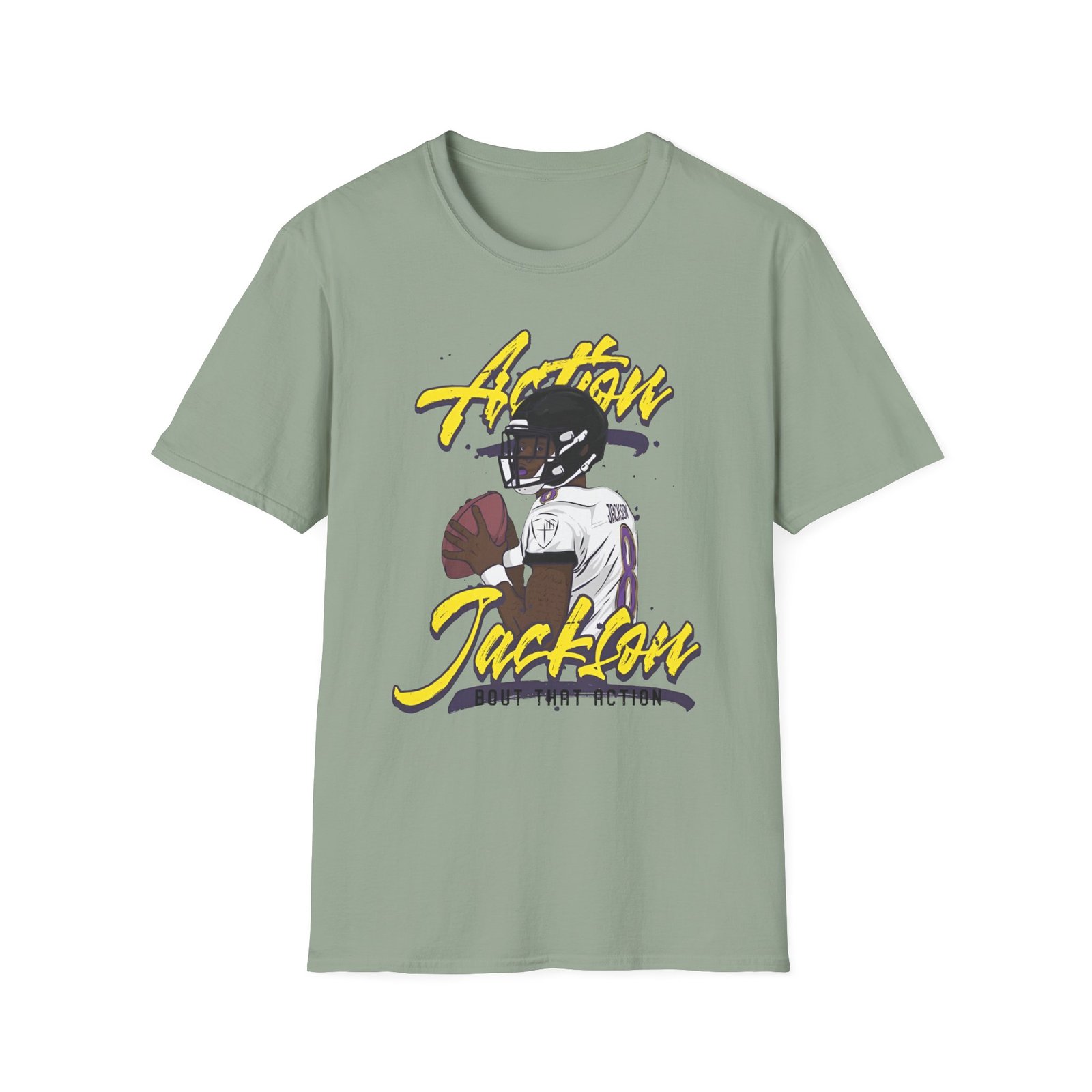 Lamar Jackson The Prodigy Action Jackson Unisex Softstyle T-Shirt