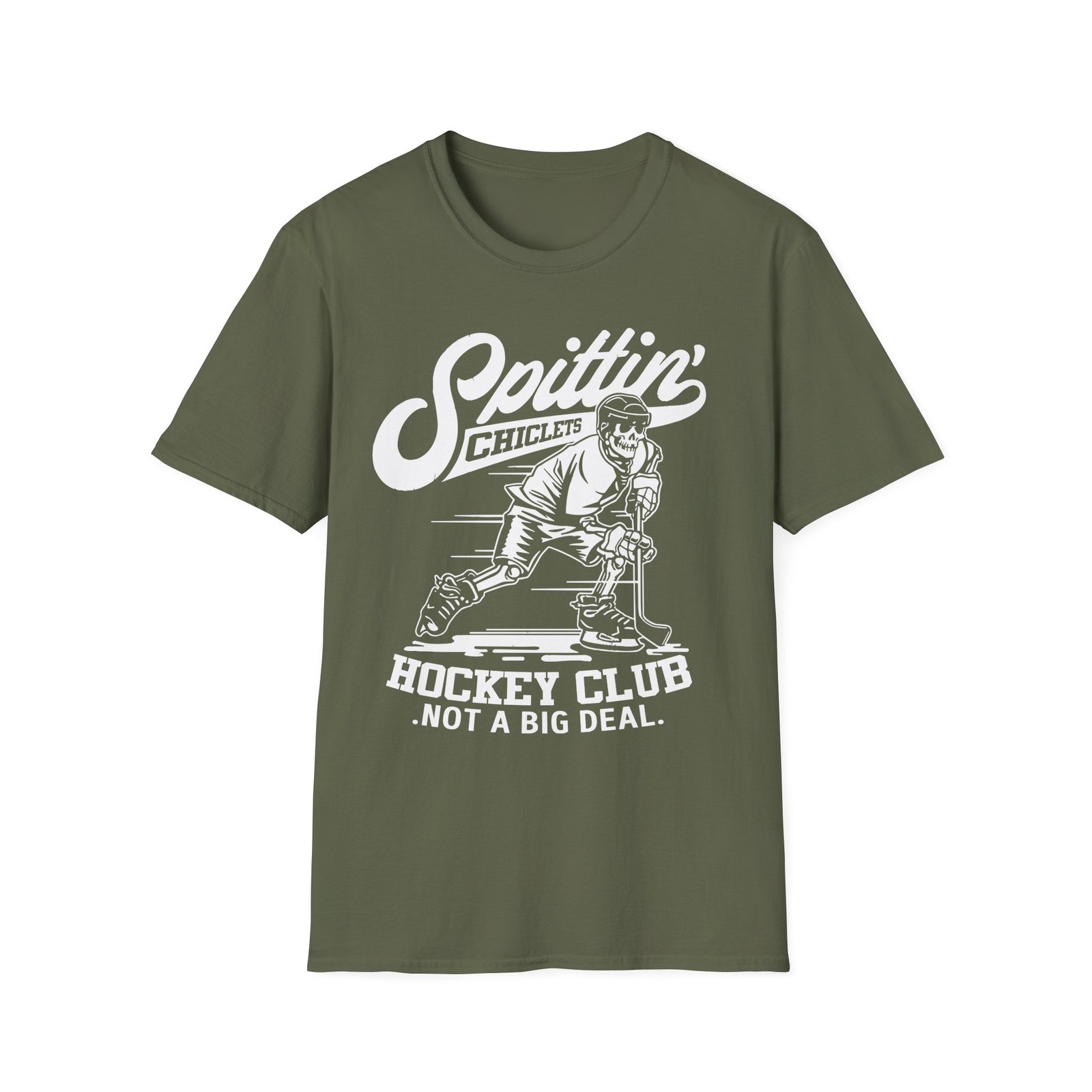Spittin Chiclets Hockey Club Skel Unisex Softstyle T-Shirt