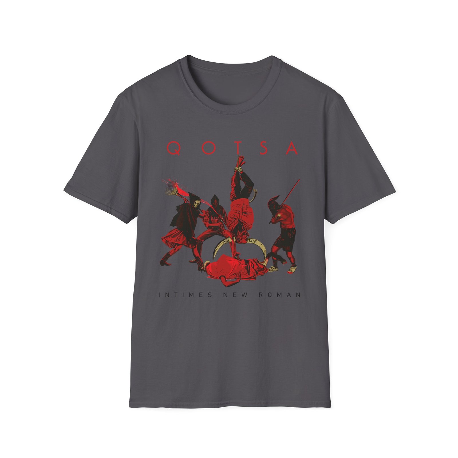 Queens of the Stone Age in Times New Roman Sand Unisex Softstyle T-Shirt