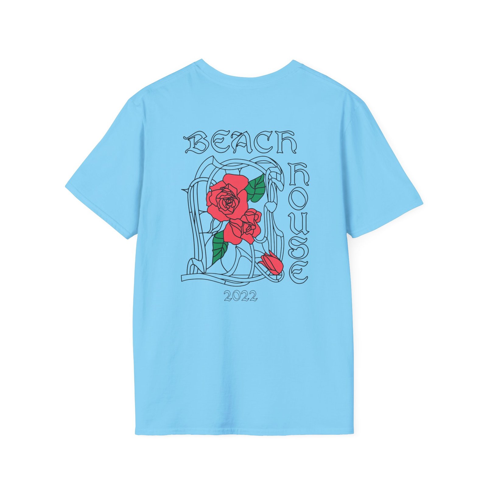 Beach House Rose Stained Glass Unisex Softstyle T-Shirt