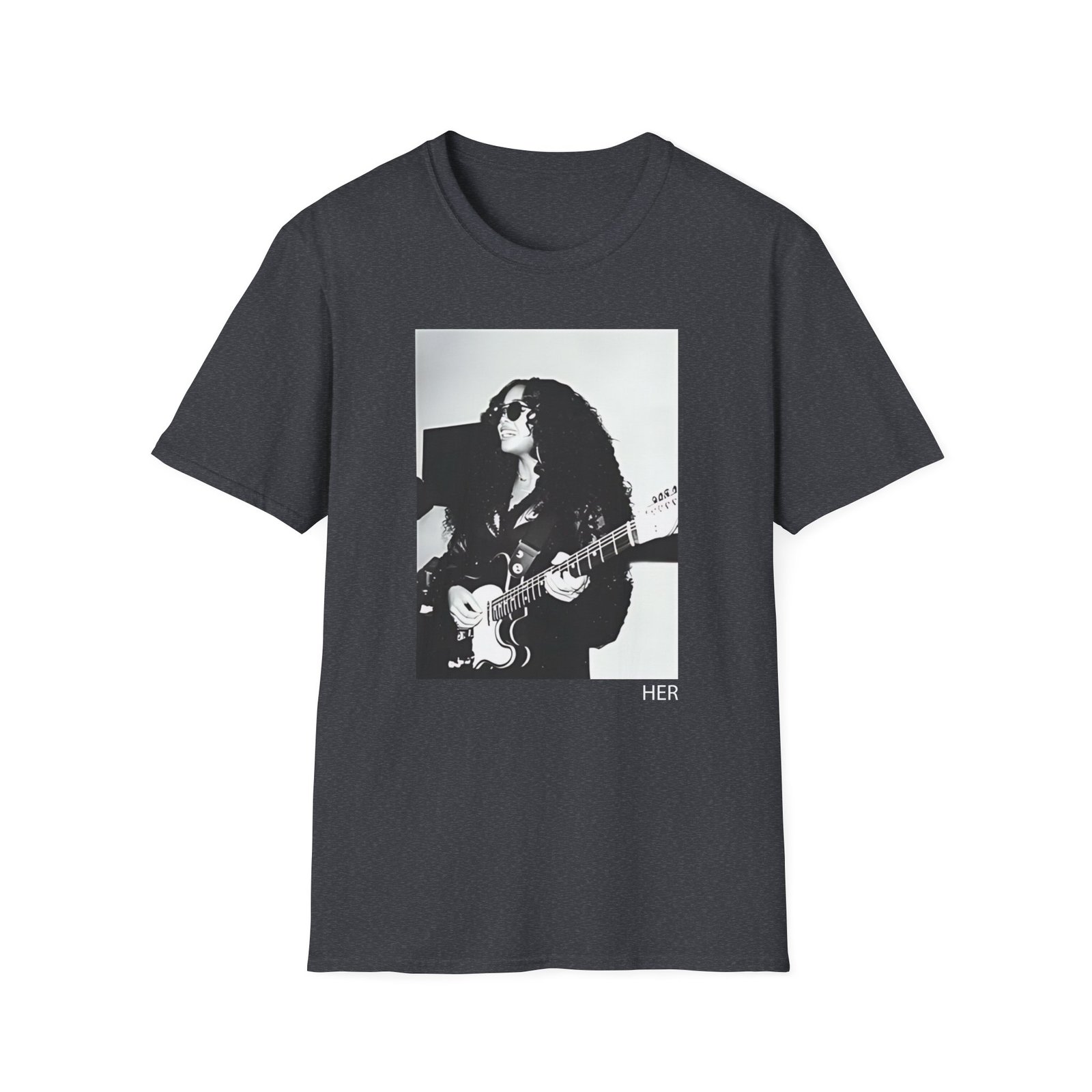 HER With Guitar Lightweight Unisex Softstyle T-Shirt