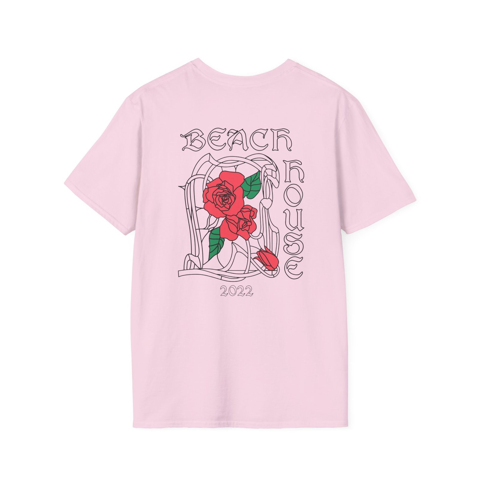 Beach House Rose Stained Glass Unisex Softstyle T-Shirt