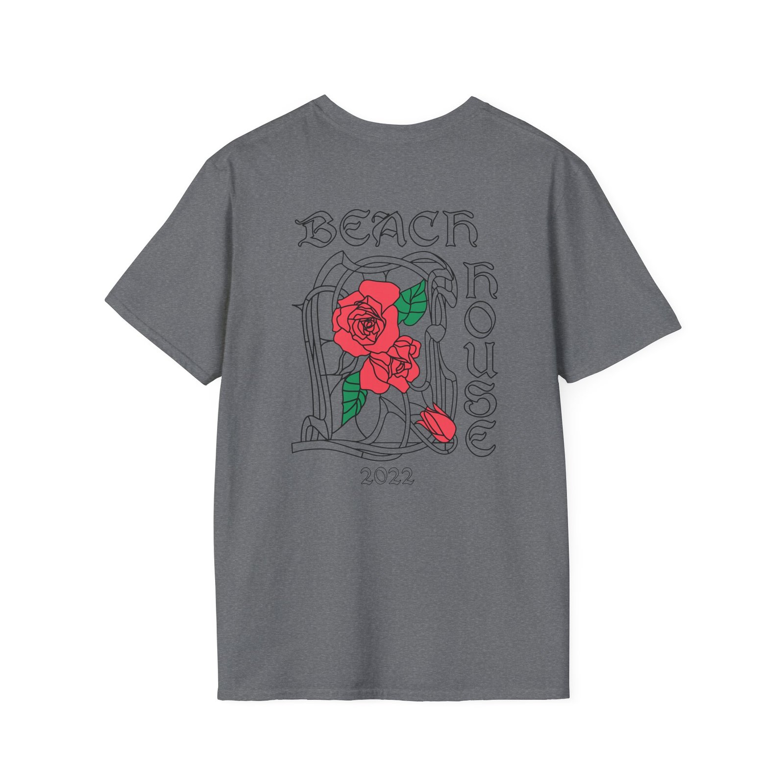 Beach House Rose Stained Glass Unisex Softstyle T-Shirt