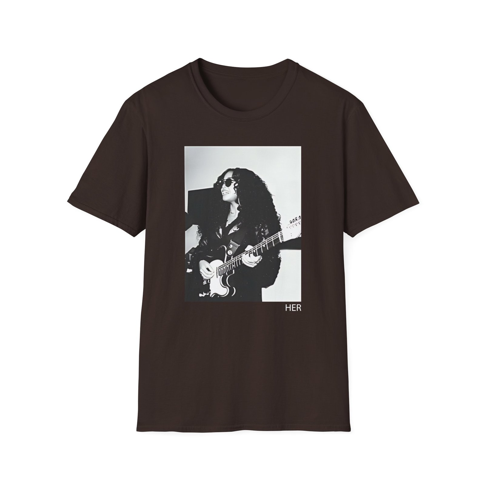 HER With Guitar Lightweight Unisex Softstyle T-Shirt