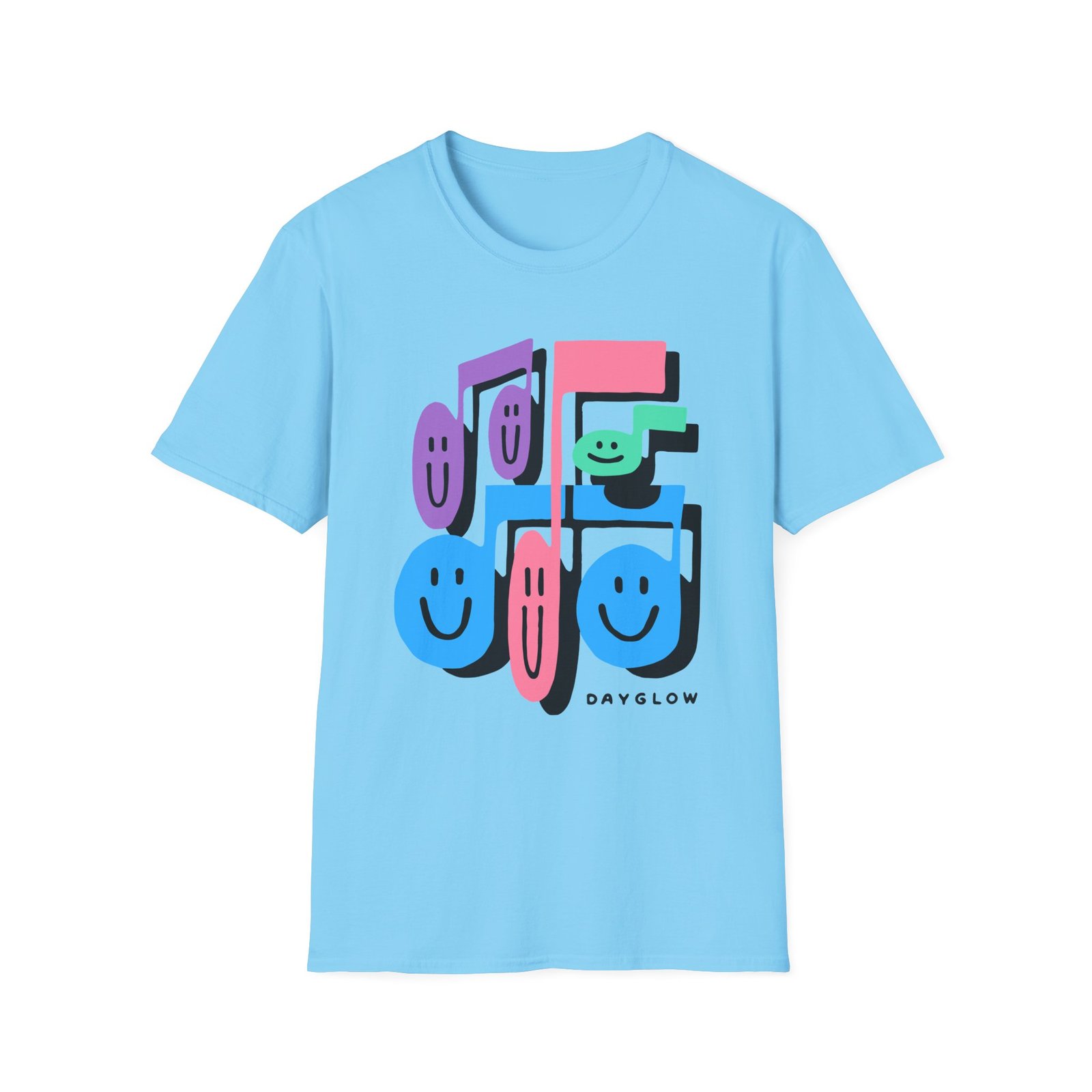 Dayglow Music Notes Unisex Softstyle T-Shirt