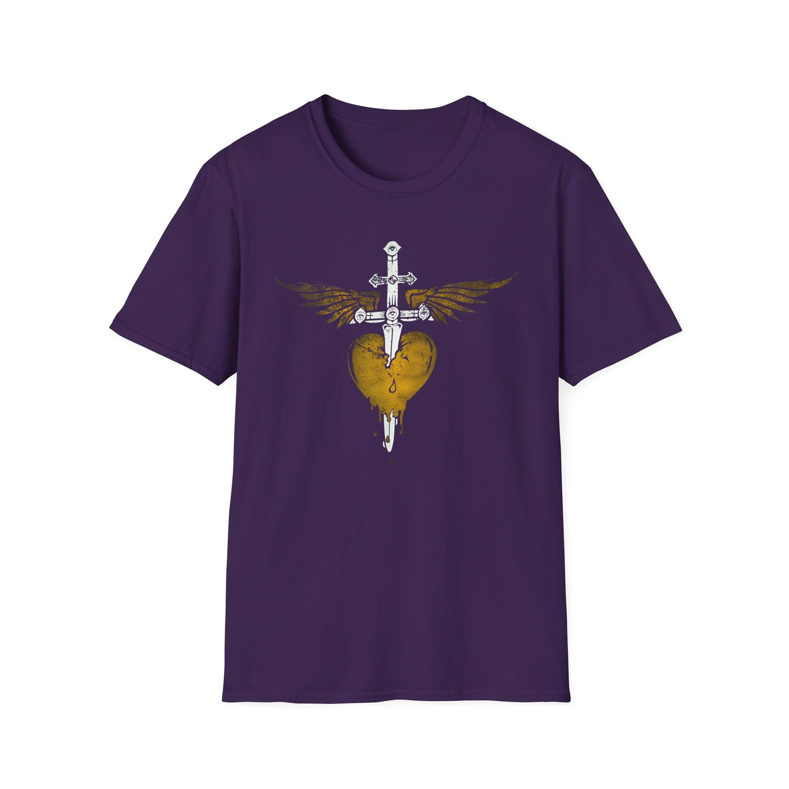 Bon Jovi Bon Jovi Gold Heart & Dagger Unisex Softstyle T-Shirt
